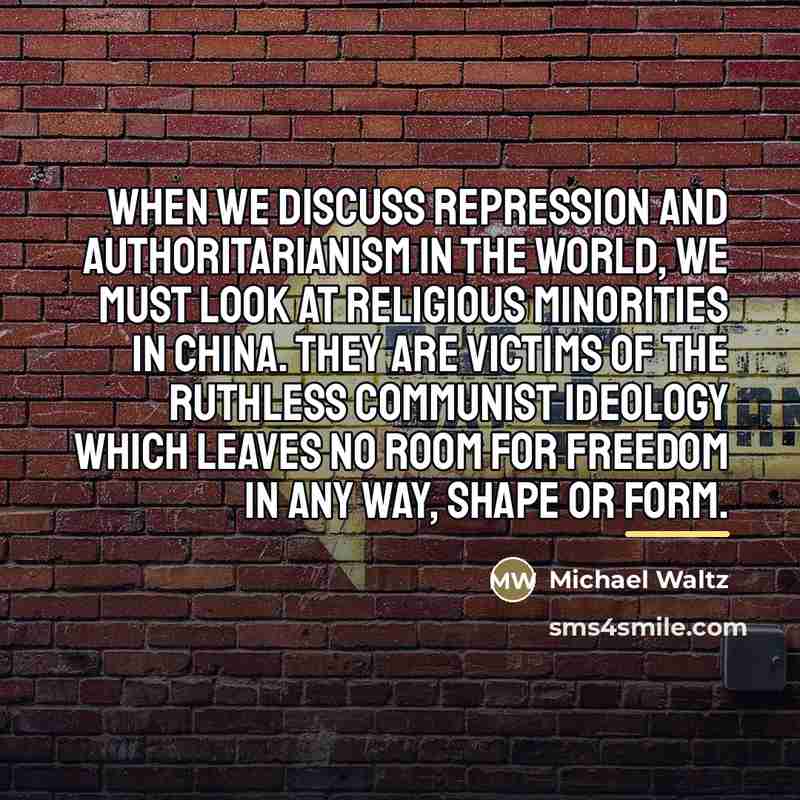 “When we discuss repression and authoritarianism in the world, we…” quote by Michael Waltz