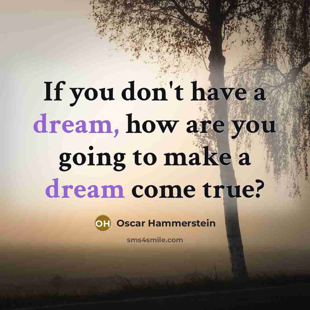 “If you don't have a dream, how are you going…” quote by Oscar Hammerstein