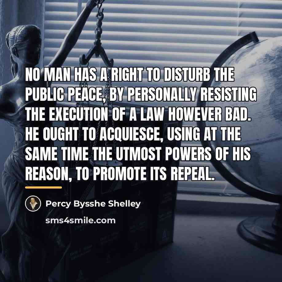 “No man has a right to disturb the public peace,…” quote by Percy Bysshe Shelley