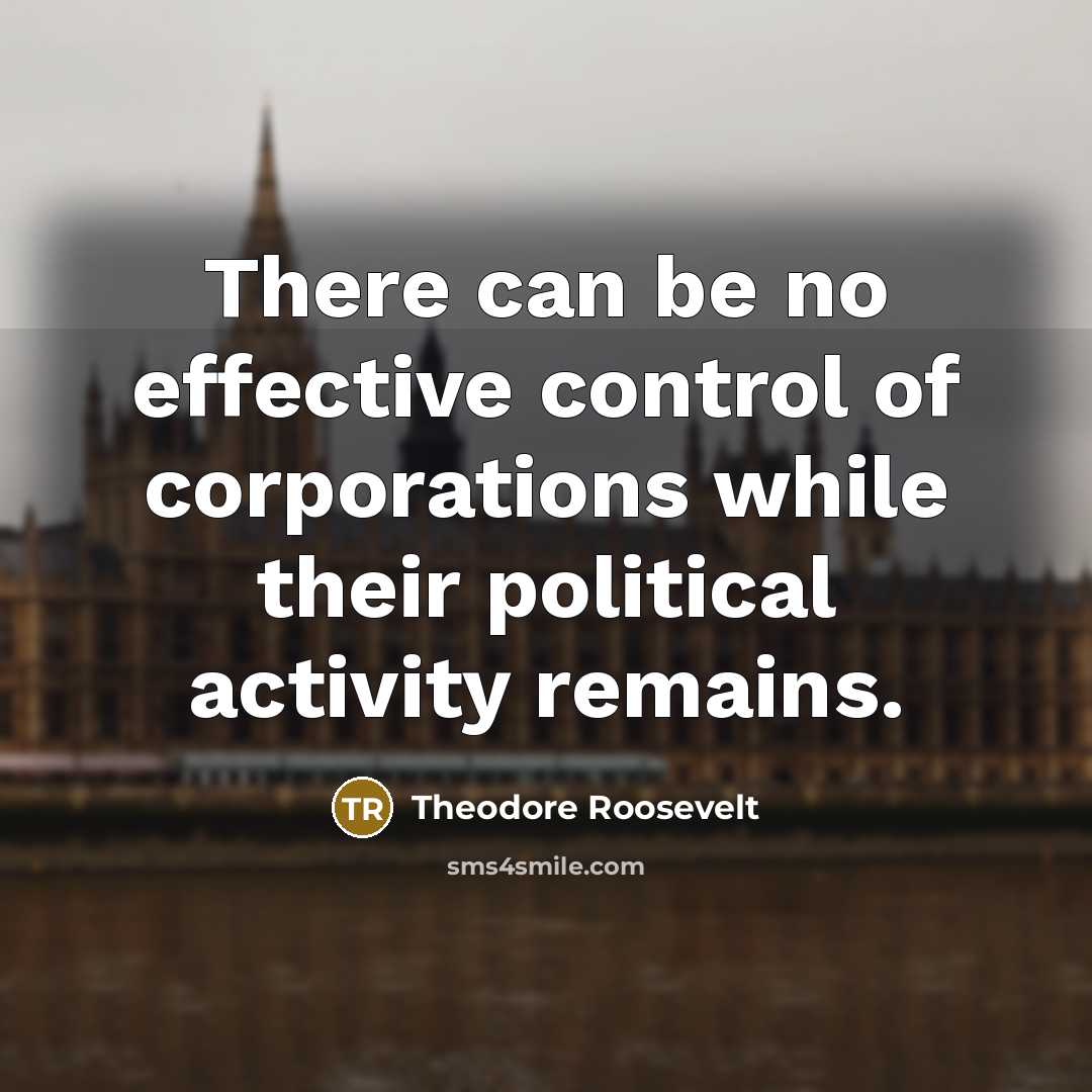 “There can be no effective control of corporations while their…” quote by Theodore Roosevelt