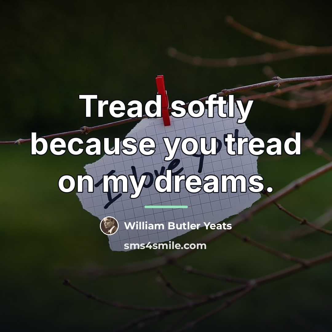 “Tread softly because you tread on my dreams.…” quote by William Butler Yeats