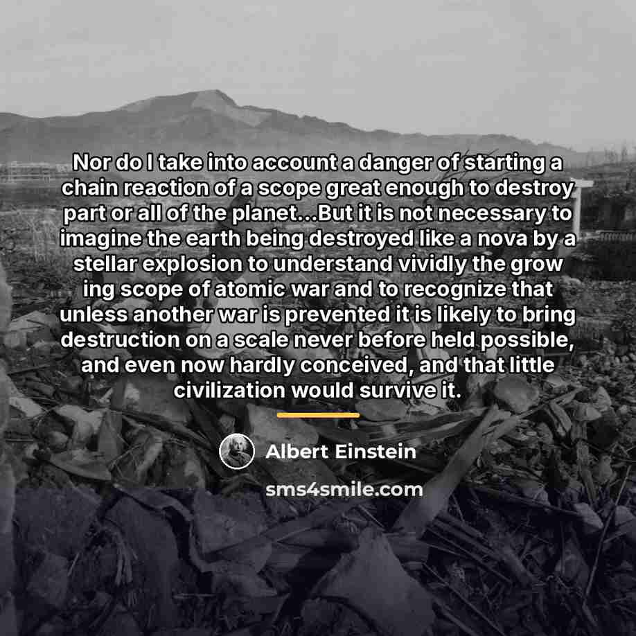 “Nor do I take into account a danger of starting…” quote by Albert Einstein