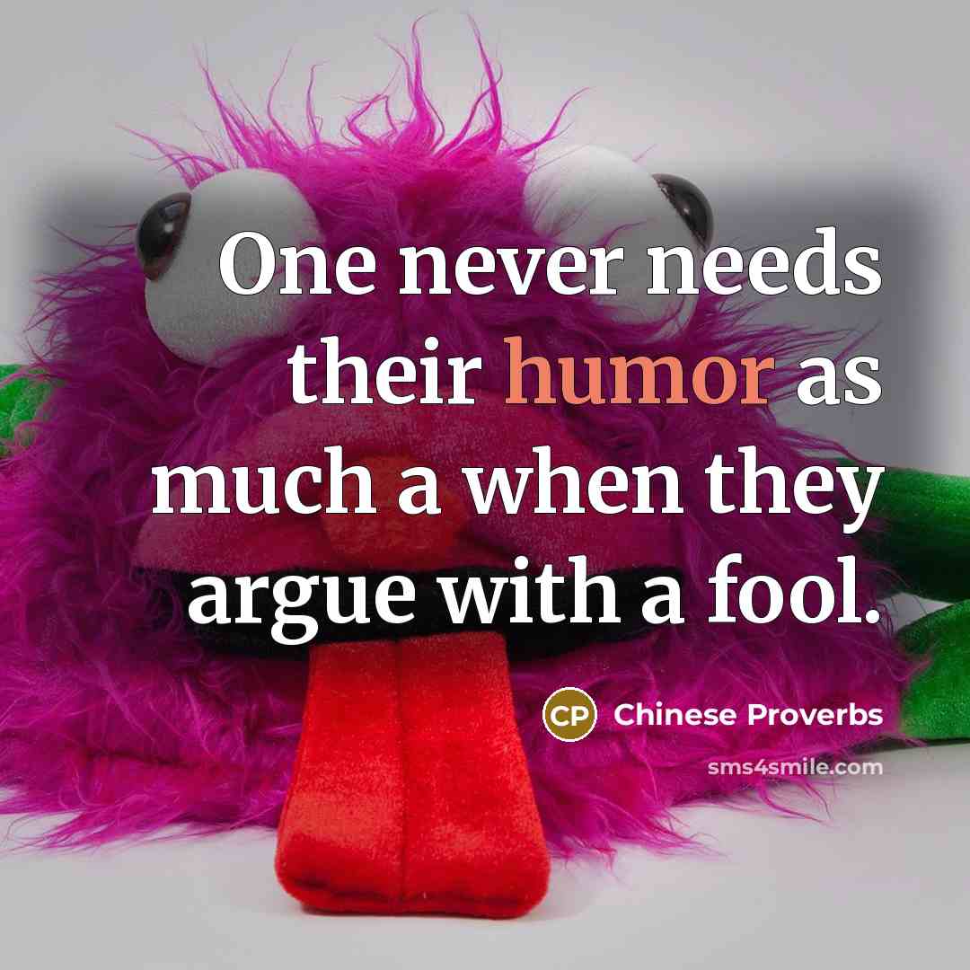 “One never needs their humor as much a when they argue with a fool.” quote by Chinese Proverbs