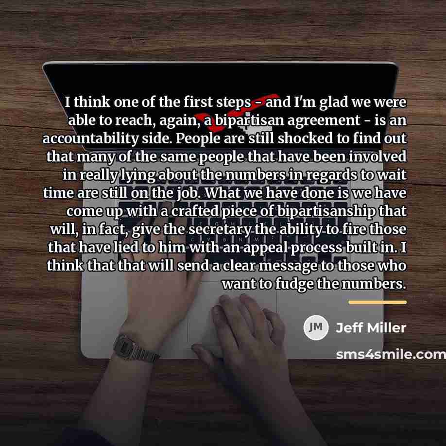 “I think one of the first steps - and I'm…” quote by Jeff Miller