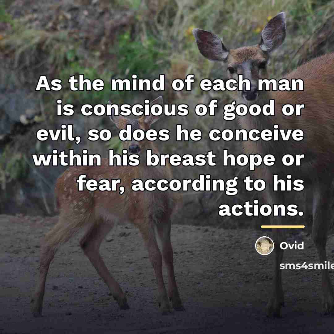 “As the mind of each man is conscious of good…” quote by Ovid