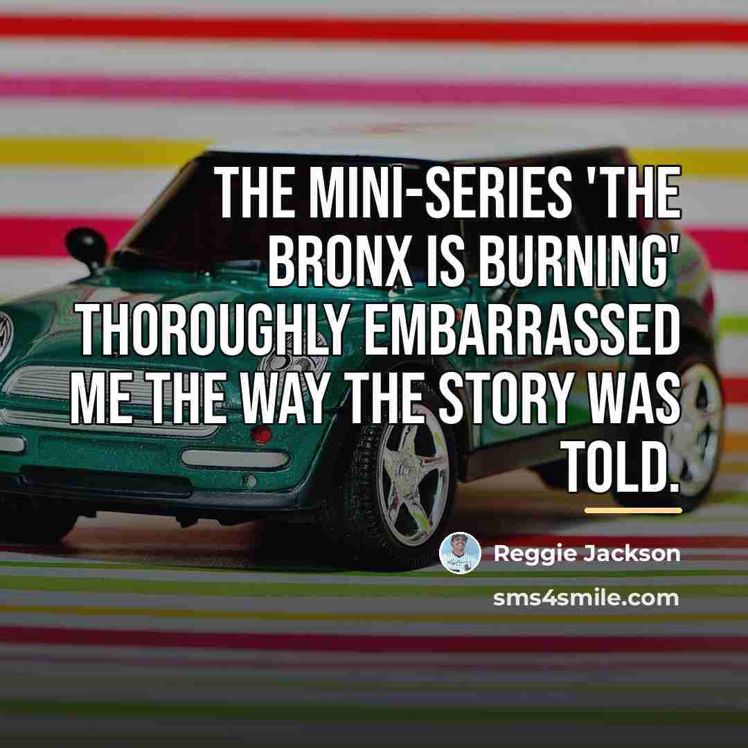 “The mini-series 'The Bronx is Burning' thoroughly embarrassed me the…” quote by Reggie Jackson