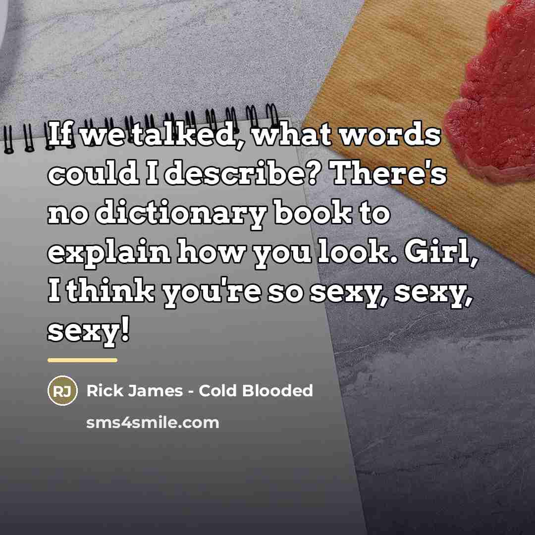 “If we talked, what words could I describe? There's no…” quote by Rick James - Cold Blooded
