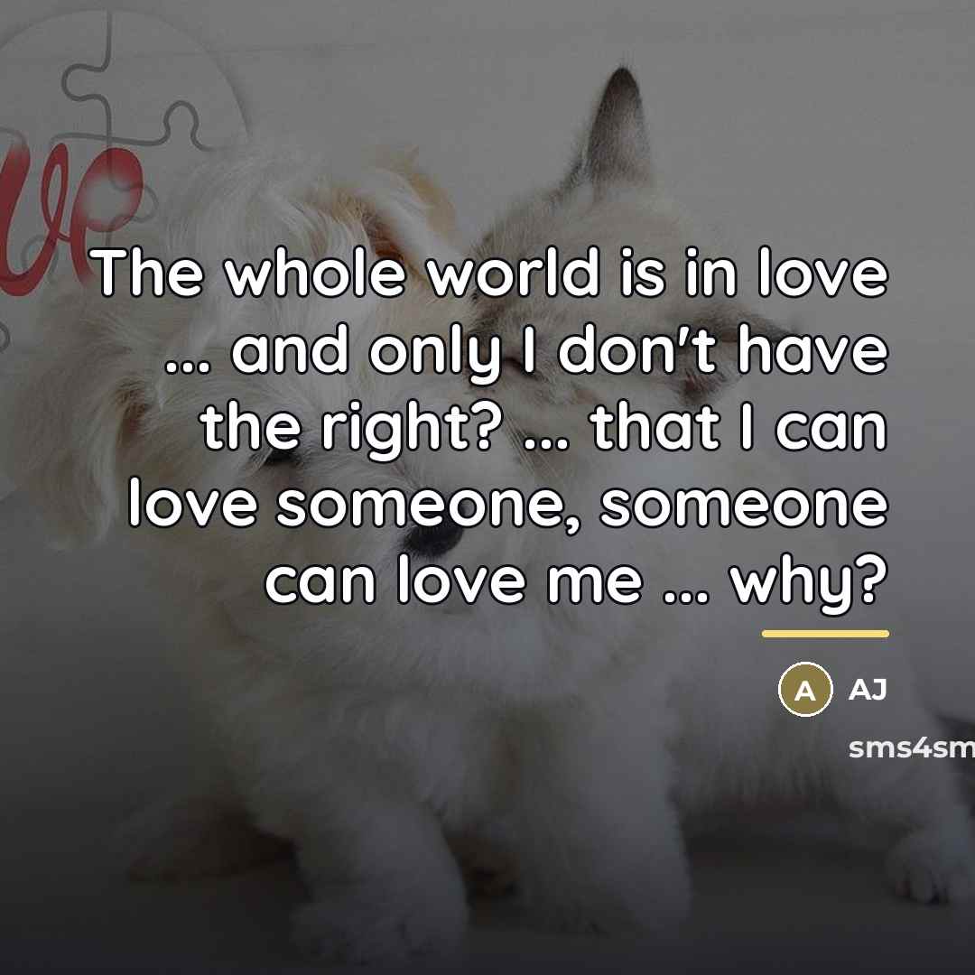 “The whole world is in love ... and only I…” quote by AJ