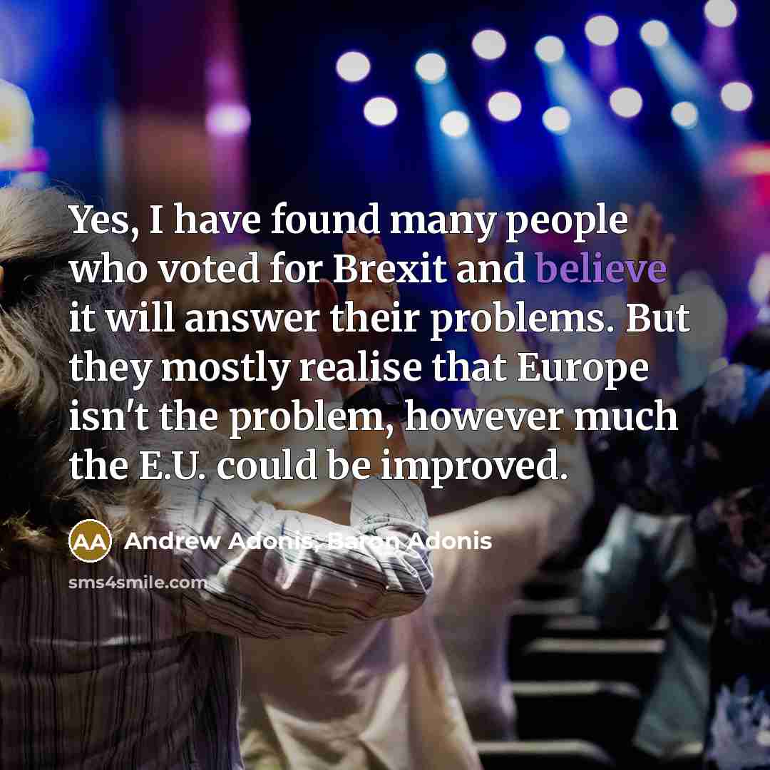 “Yes, I have found many people who voted for Brexit…” quote by Andrew Adonis, Baron Adonis
