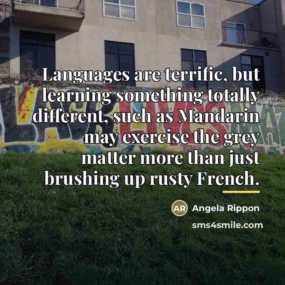 “Languages are terrific, but learning something totally different, such as…” quote by Angela Rippon