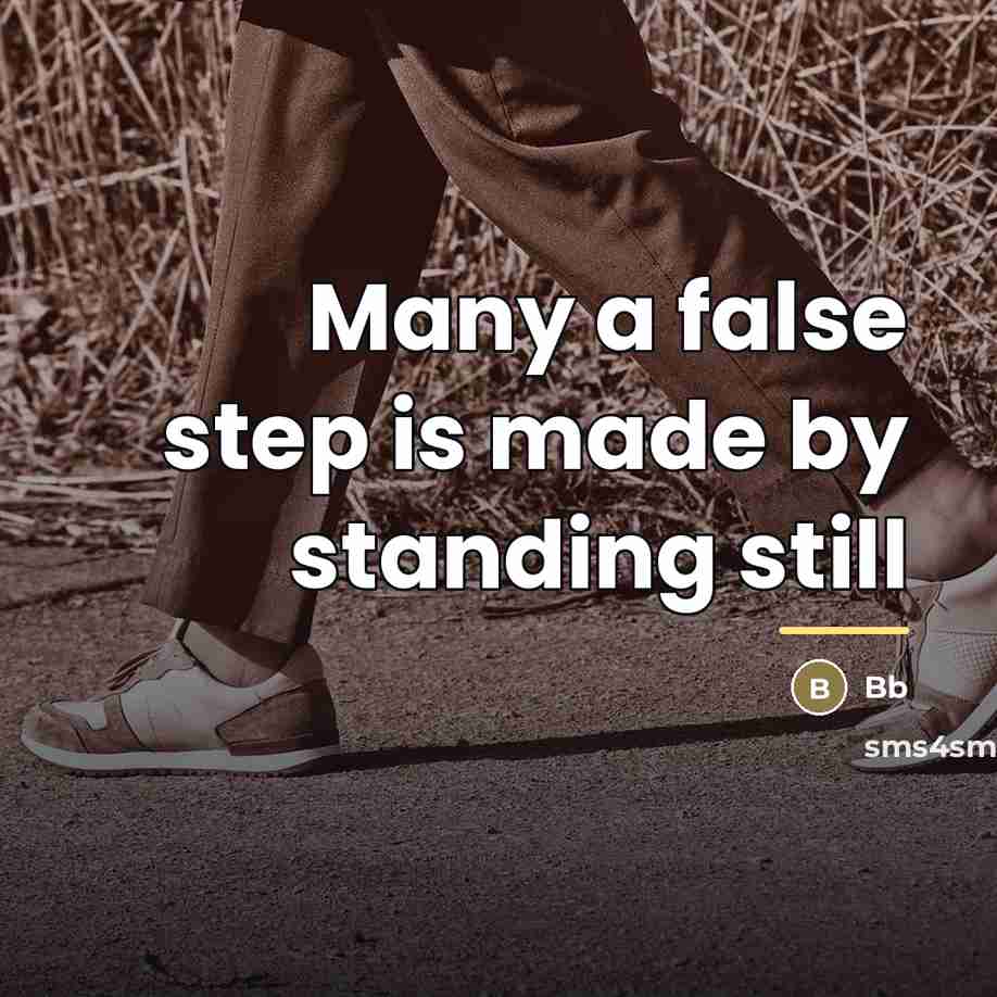 “Many a false step is made by standing still…” quote by BB
