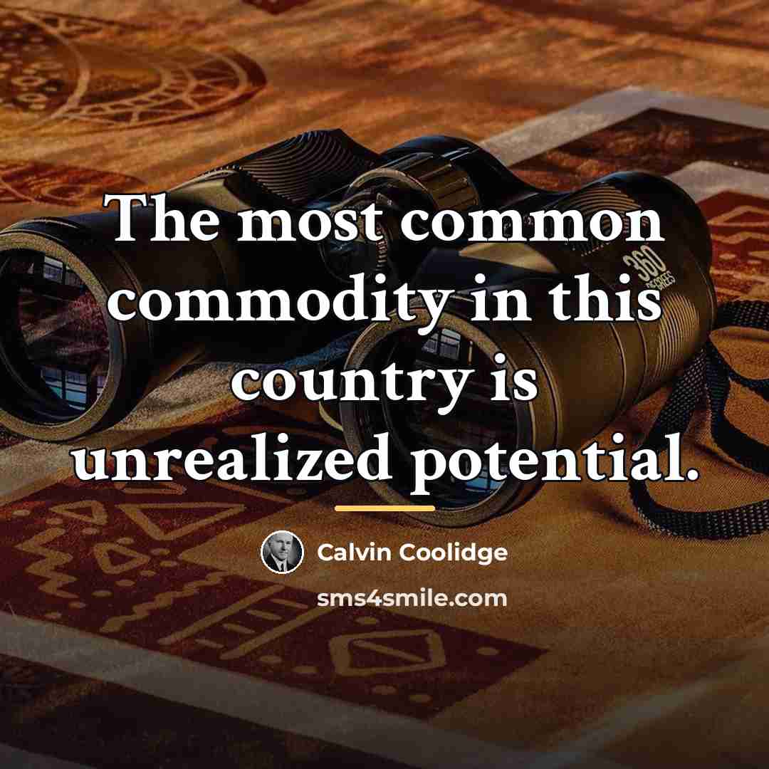 “The most common commodity in this country is unrealized potential.…” quote by Calvin Coolidge