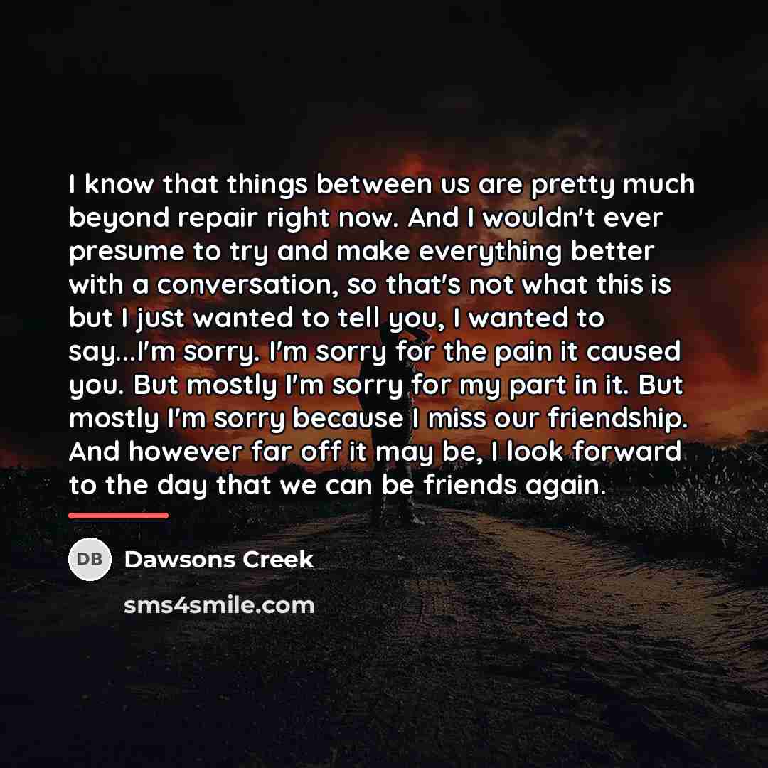 “I know that things between us are pretty much beyond…” quote by Dawsons Creek