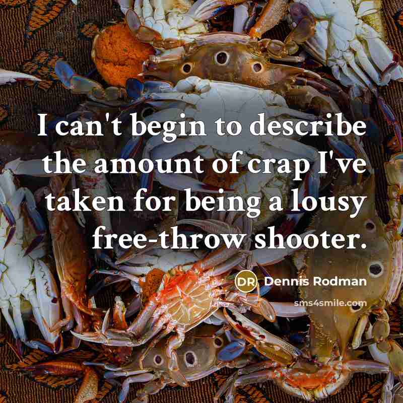 “I can't begin to describe the amount of crap I've…” quote by Dennis Rodman
