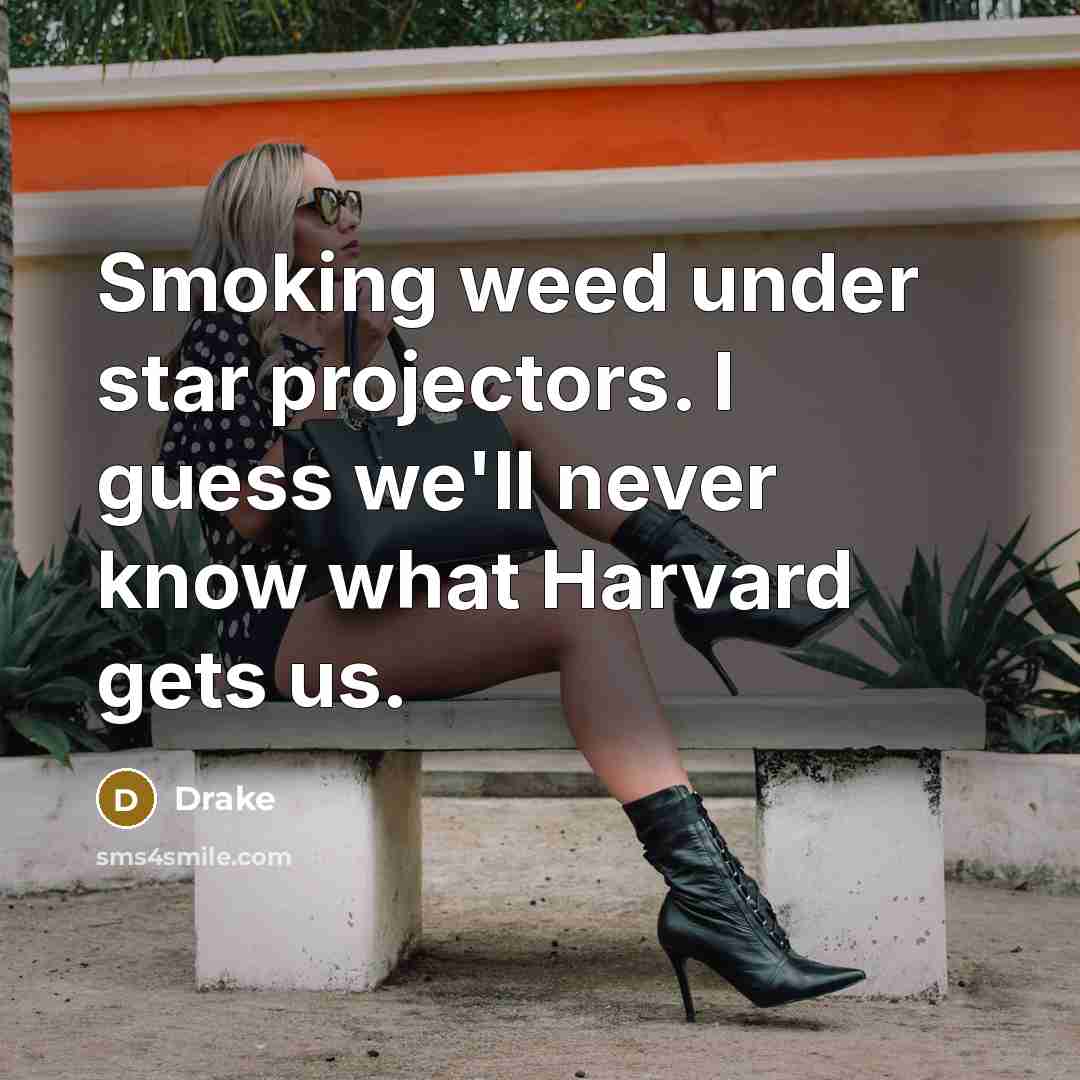 “Smoking weed under star projectors. I guess we'll never know…” quote by Drake