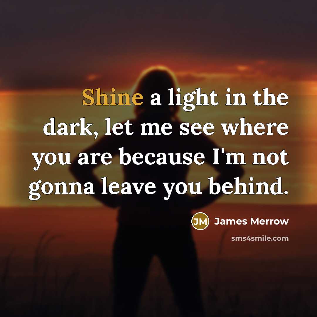 “Shine a light in the dark, let me see where…” quote by James Merrow