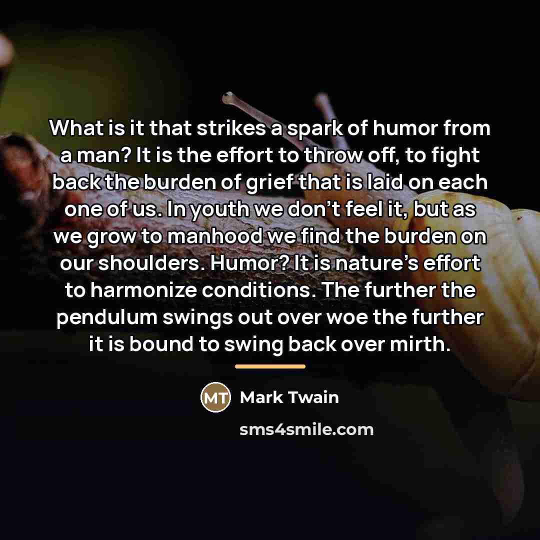 “What is it that strikes a spark of humor from…” quote by Mark Twain