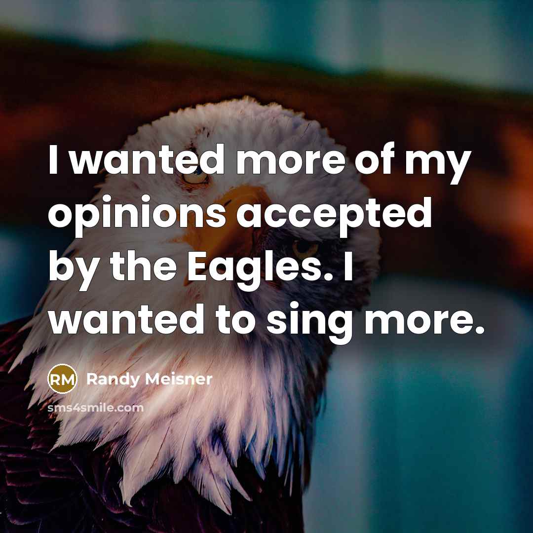 “I wanted more of my opinions accepted by the Eagles.…” quote by Randy Meisner