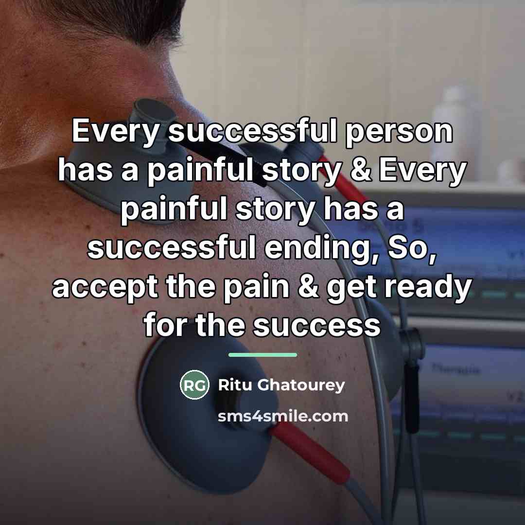 “Every successful person has a painful story & Every painful…” quote by Ritu Ghatourey