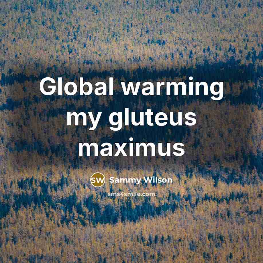 “Global warming my gluteus maximus…” quote by Sammy Wilson