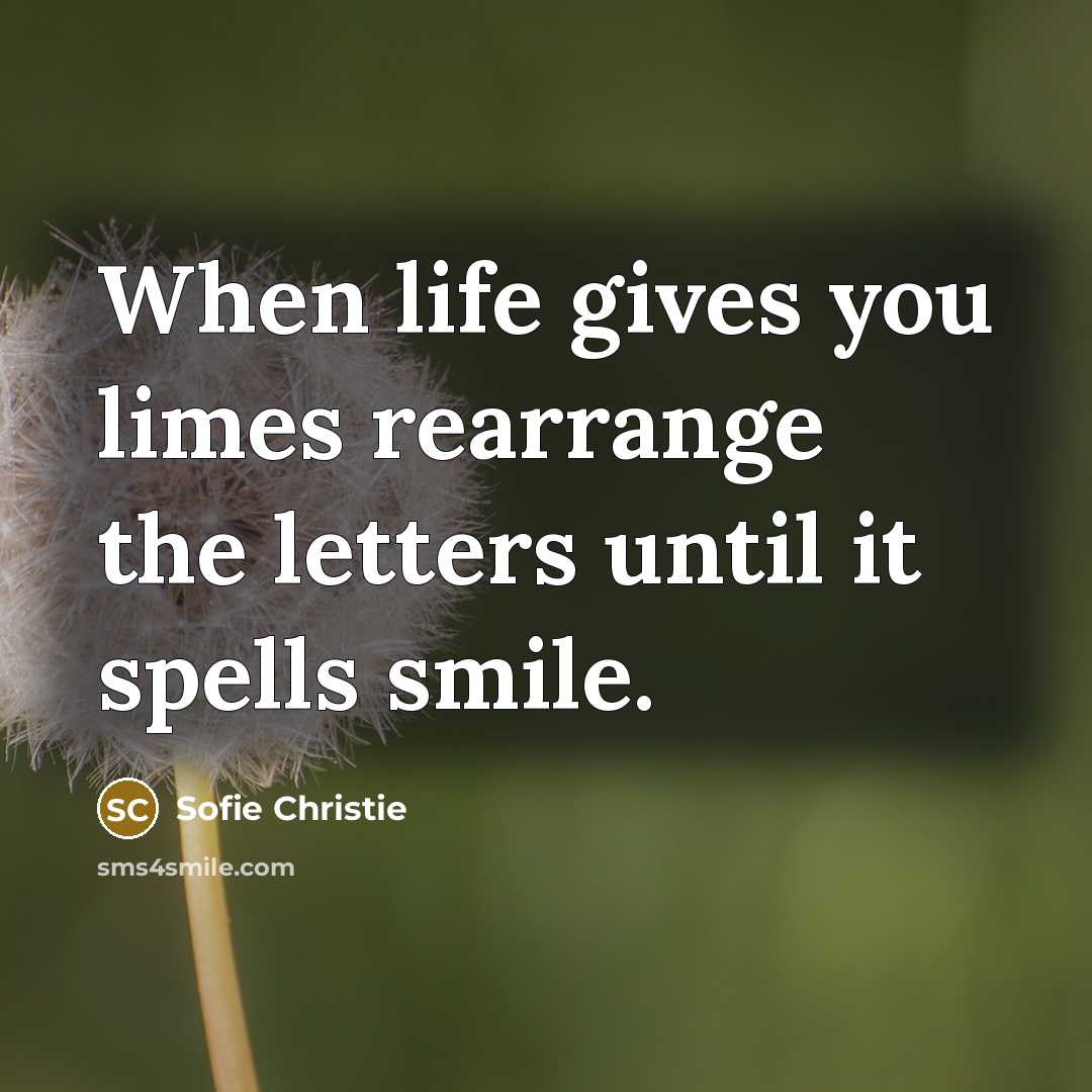 “When life gives you limes rearrange the letters until it…” quote by Sofie Christie