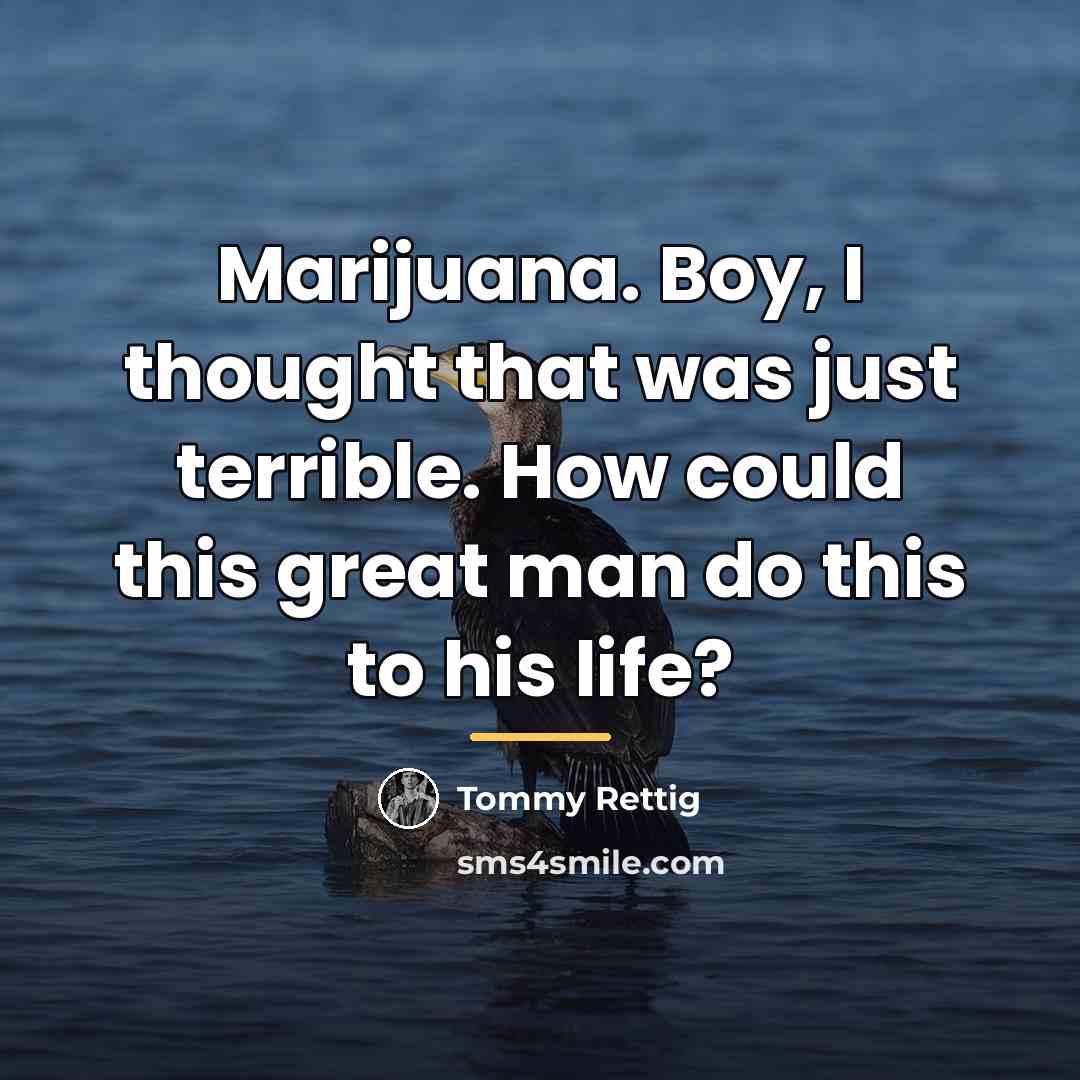 “Marijuana. Boy, I thought that was just terrible. How could…” quote by Tommy Rettig