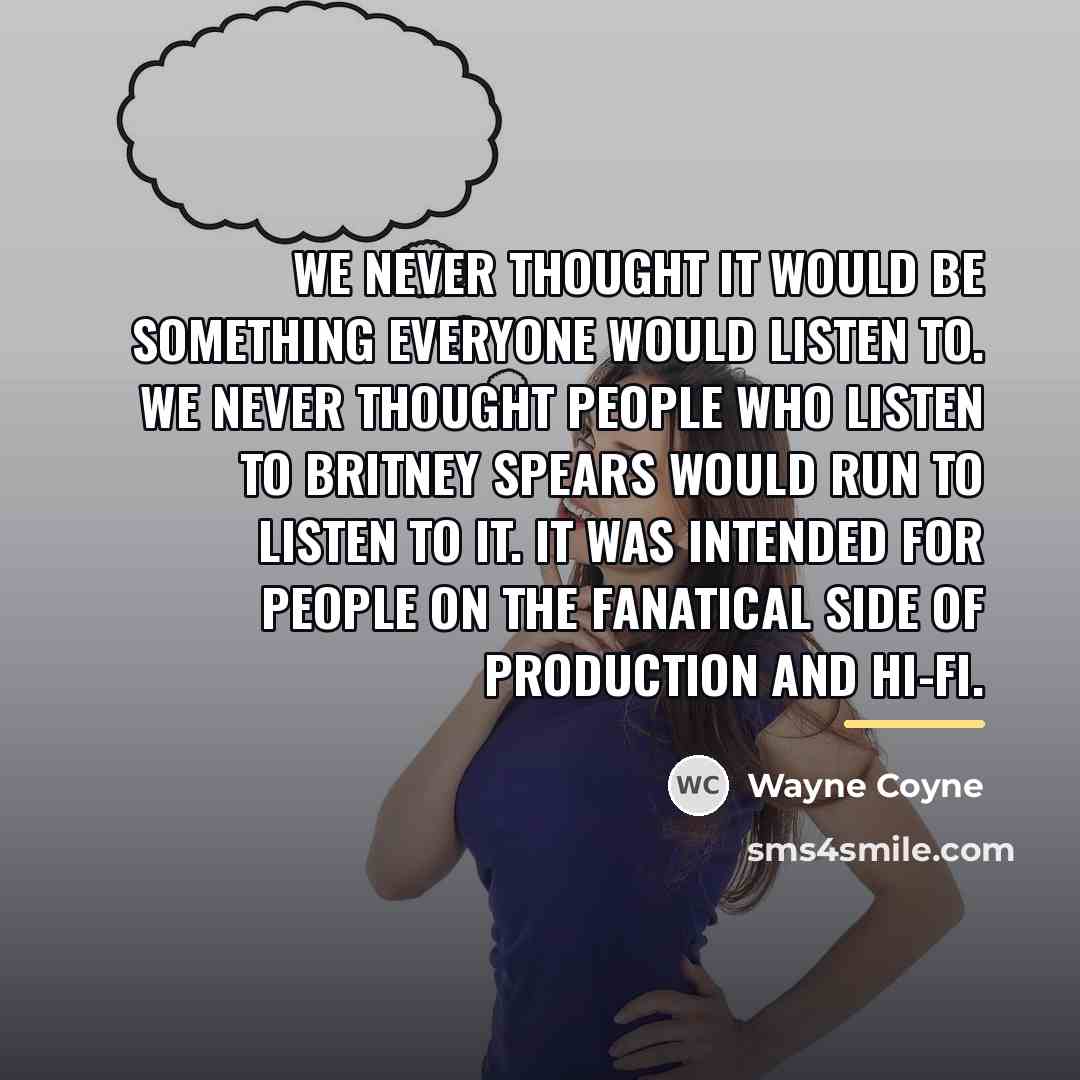 “We never thought it would be something everyone would listen…” quote by Wayne Coyne