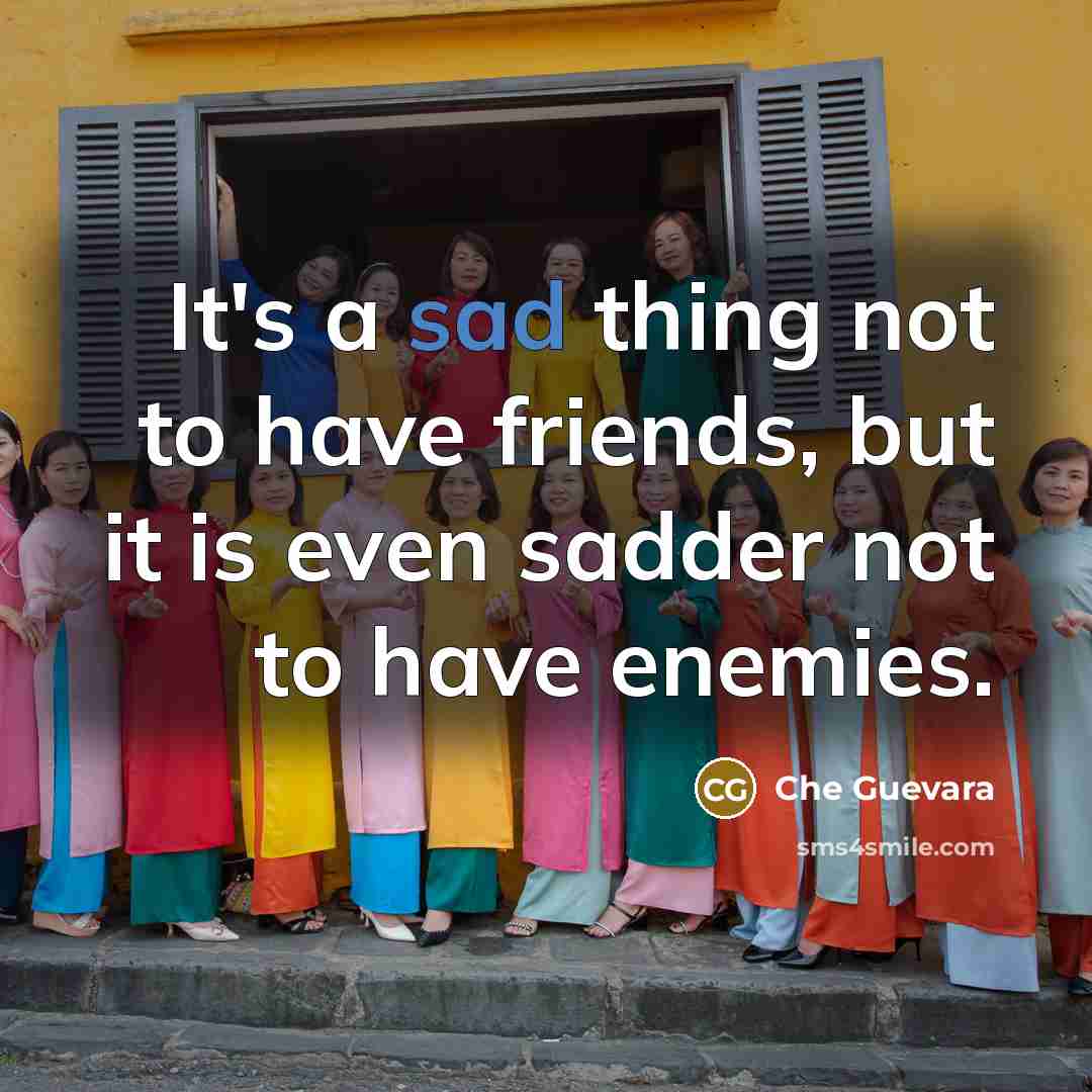 “It's a sad thing not to have friends, but it…” quote by Che Guevara