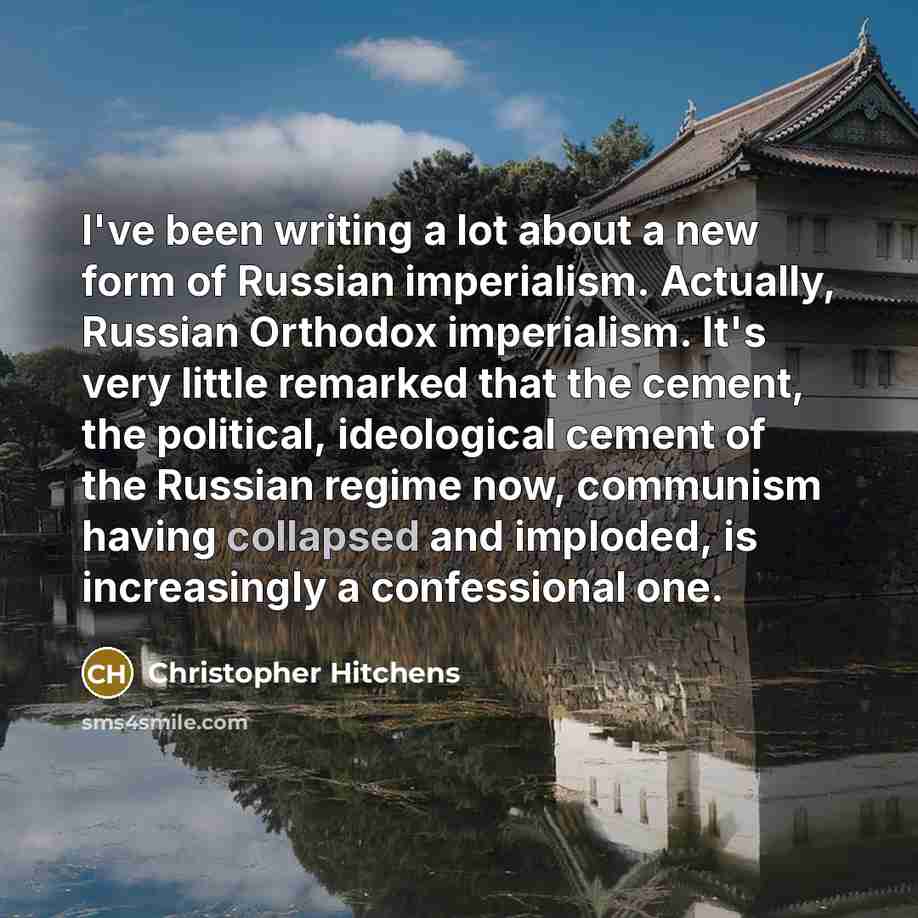 “I've been writing a lot about a new form of…” quote by Christopher Hitchens