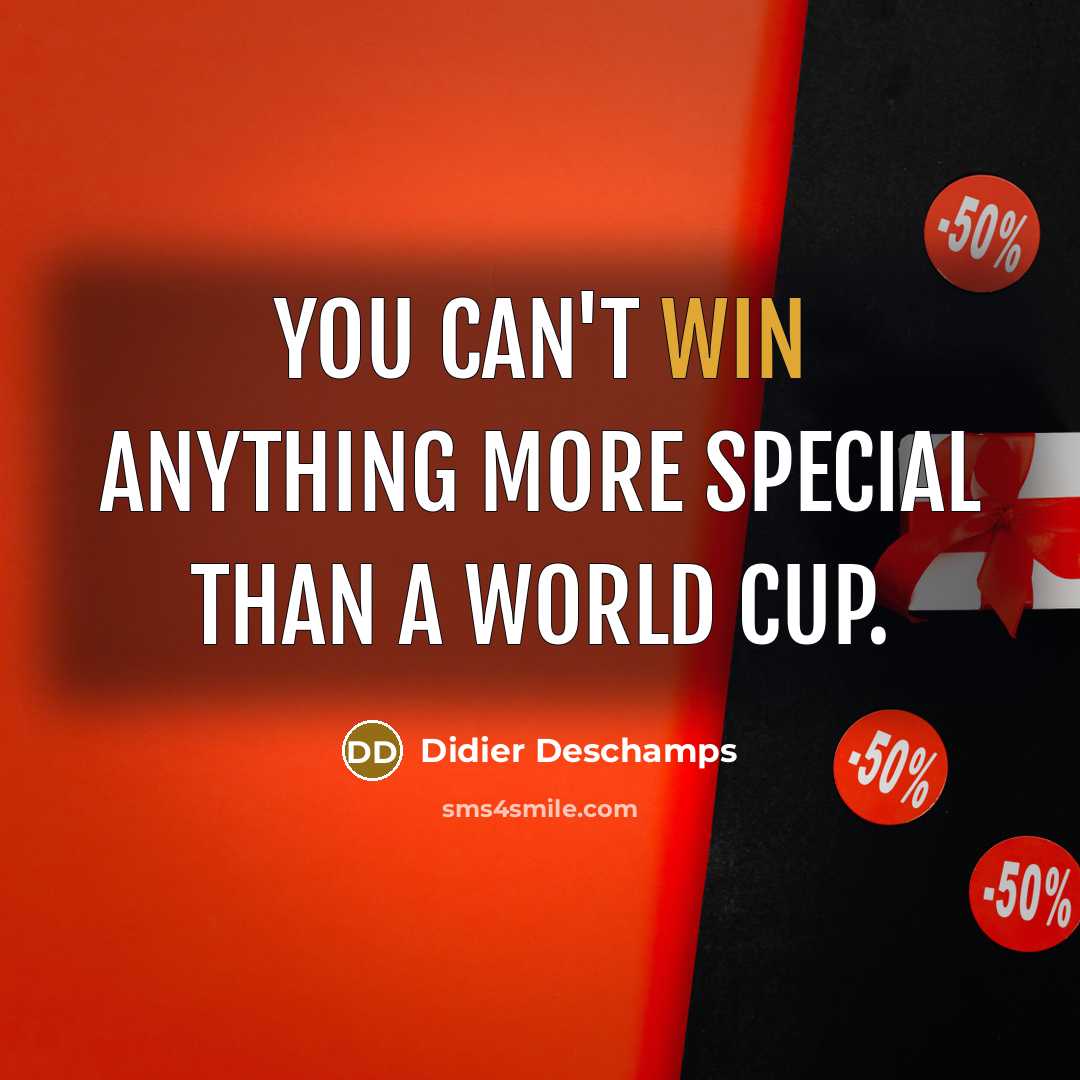 “You can't win anything more special than a World Cup.…” quote by Didier Deschamps