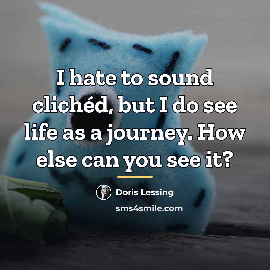 “I hate to sound clichéd, but I do see life…” quote by Doris Lessing