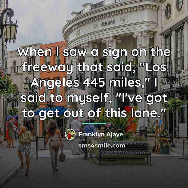 “When I saw a sign on the freeway that said,…” quote by Franklyn Ajaye
