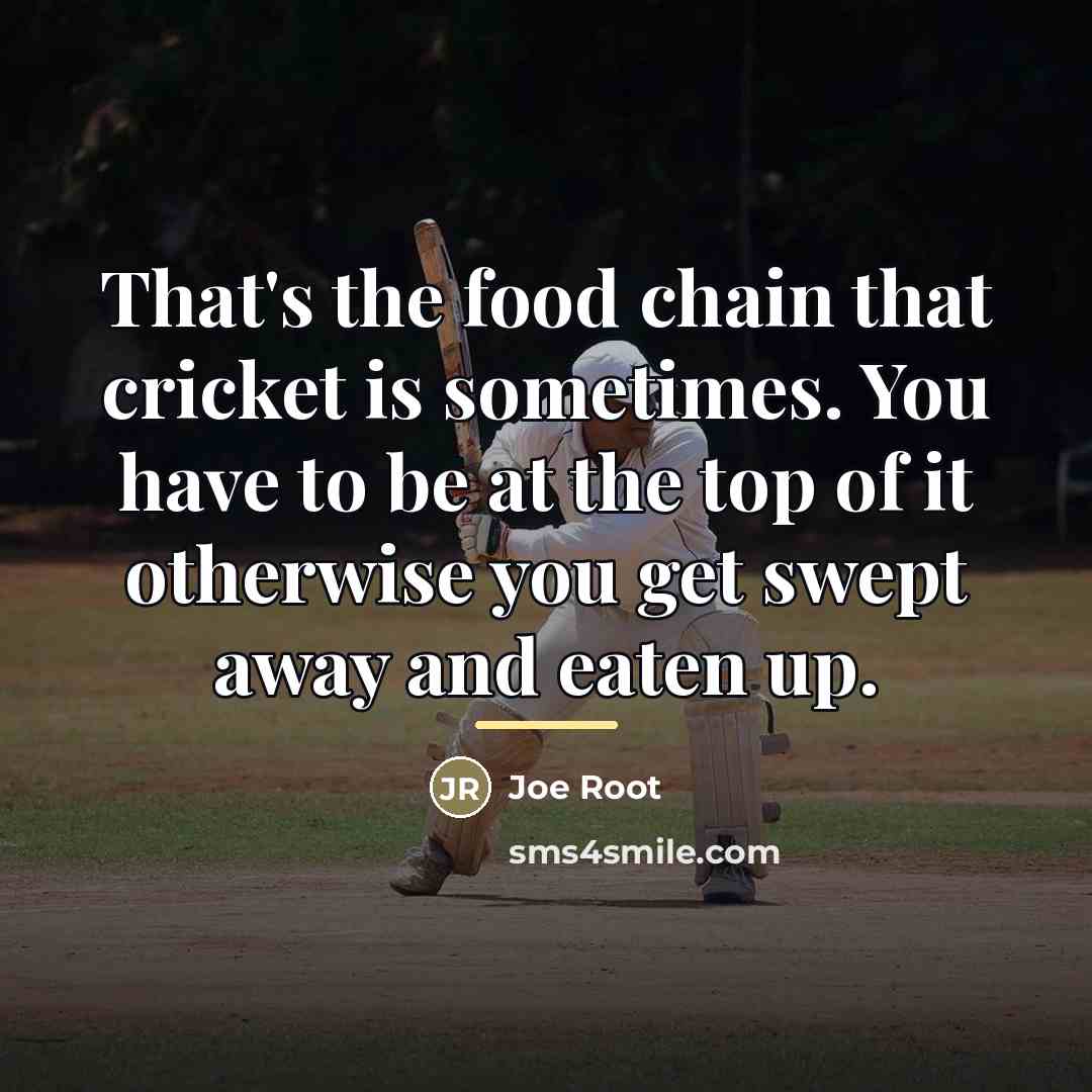 “That's the food chain that cricket is sometimes. You have…” quote by Joe Root