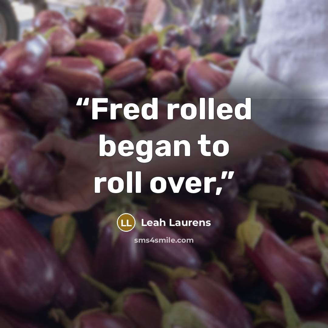 “Fred rolled began to roll over,” quote by Leah Laurens