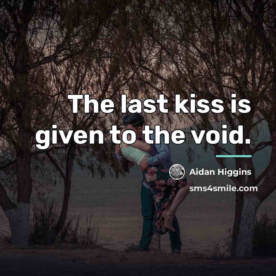 “The last kiss is given to the void.…” quote by Aidan Higgins
