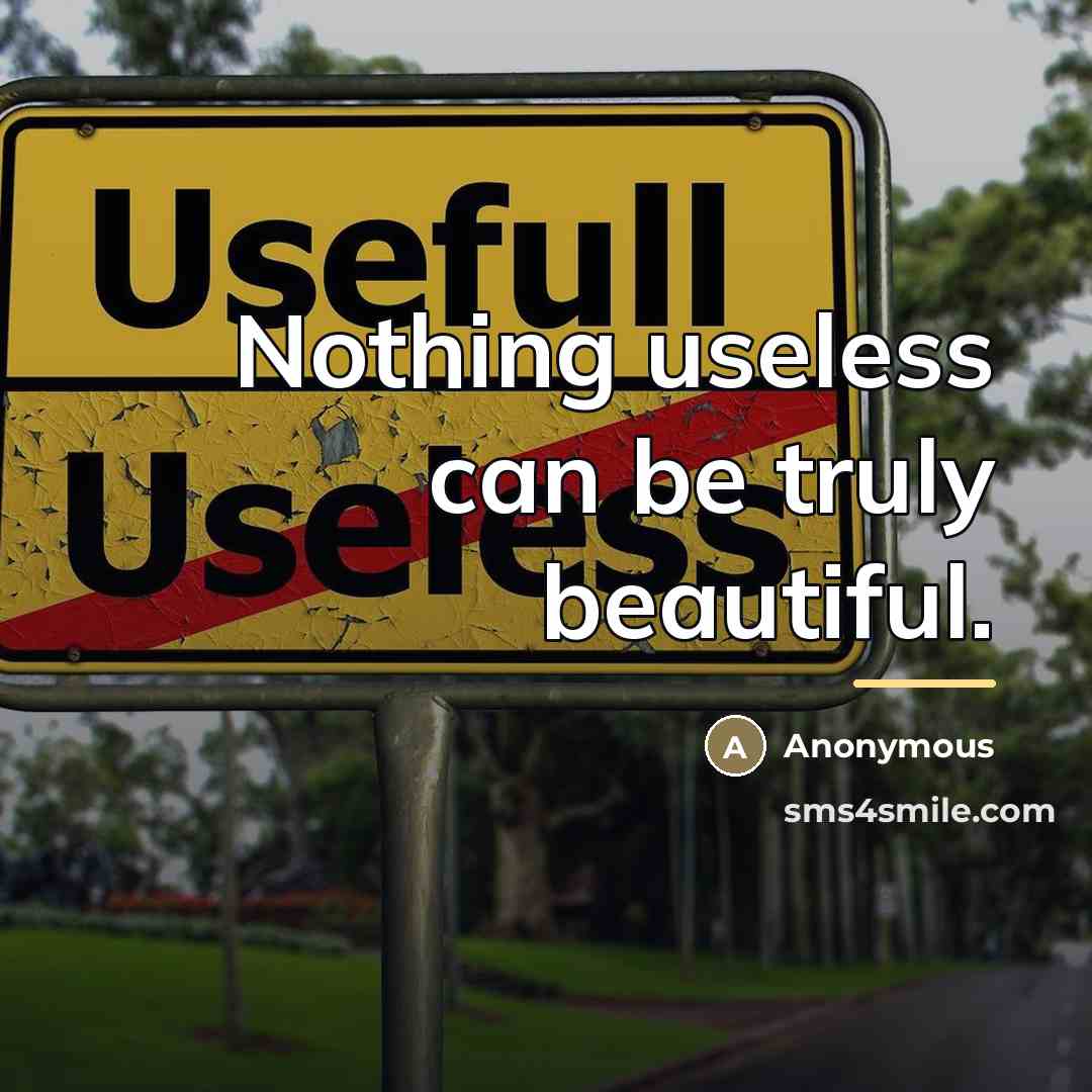 “Nothing useless can be truly beautiful.…” quote by Anonymous