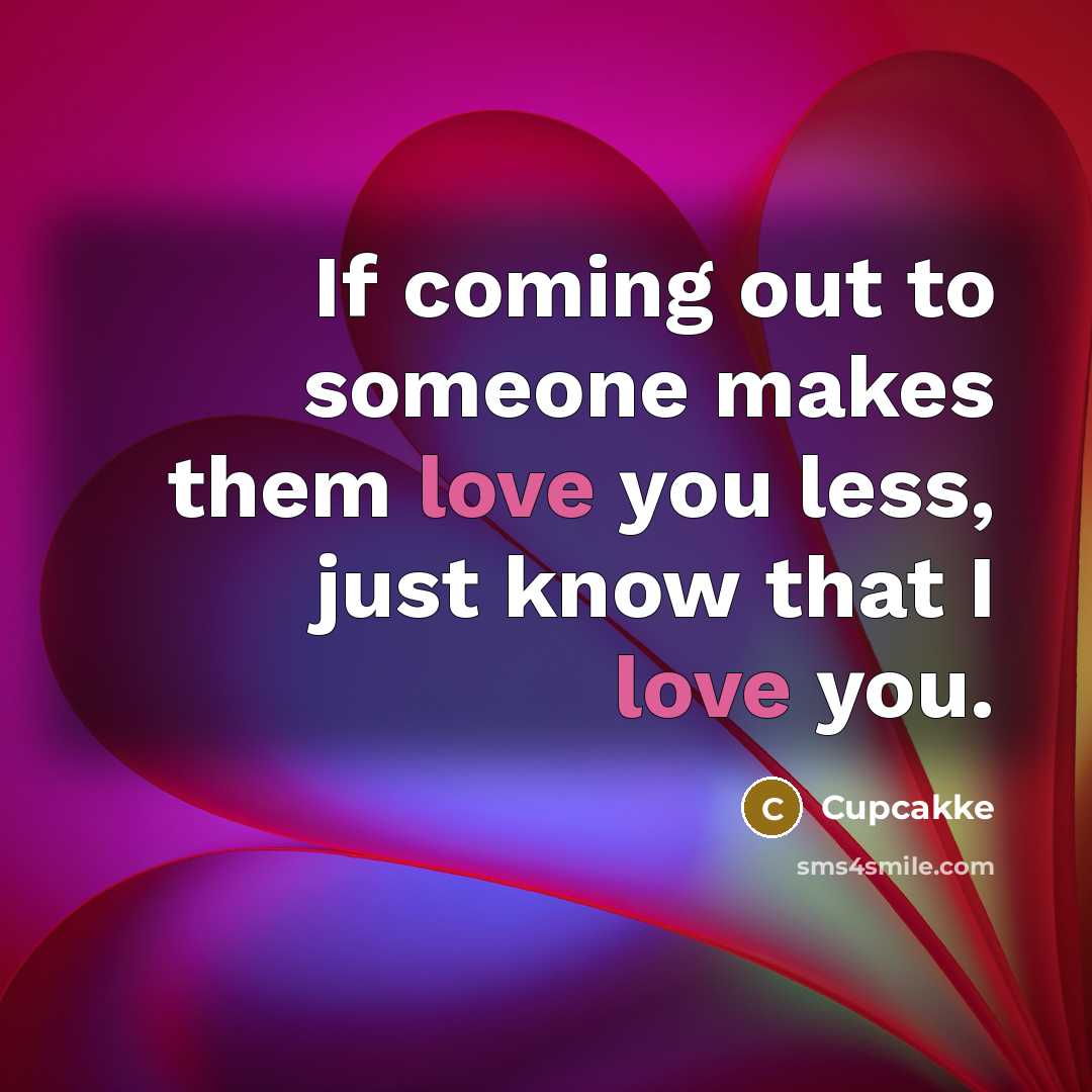 “If coming out to someone makes them love you less,…” quote by Cupcakke