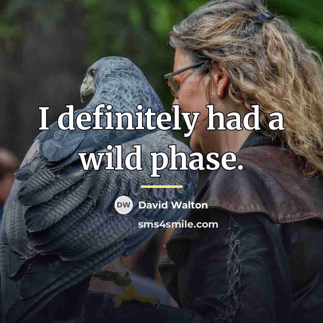 “I definitely had a wild phase.…” quote by David Walton