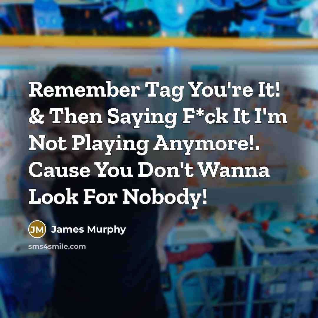 “Remember Tag You're It! & Then Saying F*ck It I'm Not Playing Anymore!. Cause You Don't Wanna Look For Nobody!” quote by James Murphy