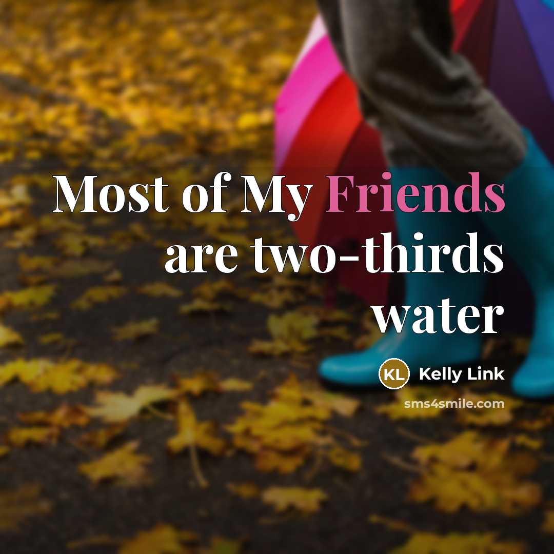 “Most of My Friends are two-thirds water” quote by Kelly Link
