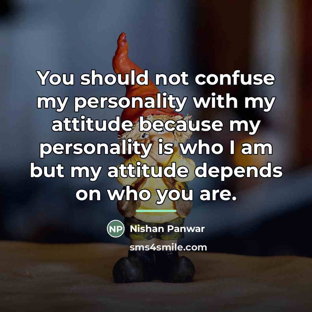 “You should not confuse my personality with my attitude because…” quote by Nishan Panwar