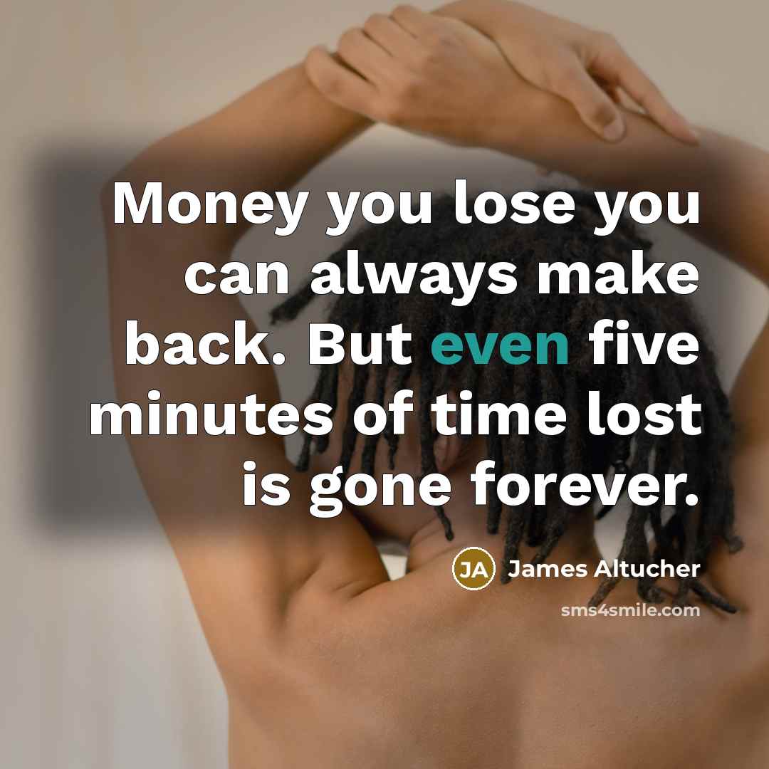 “Money you lose you can always make back. But even…” quote by James Altucher