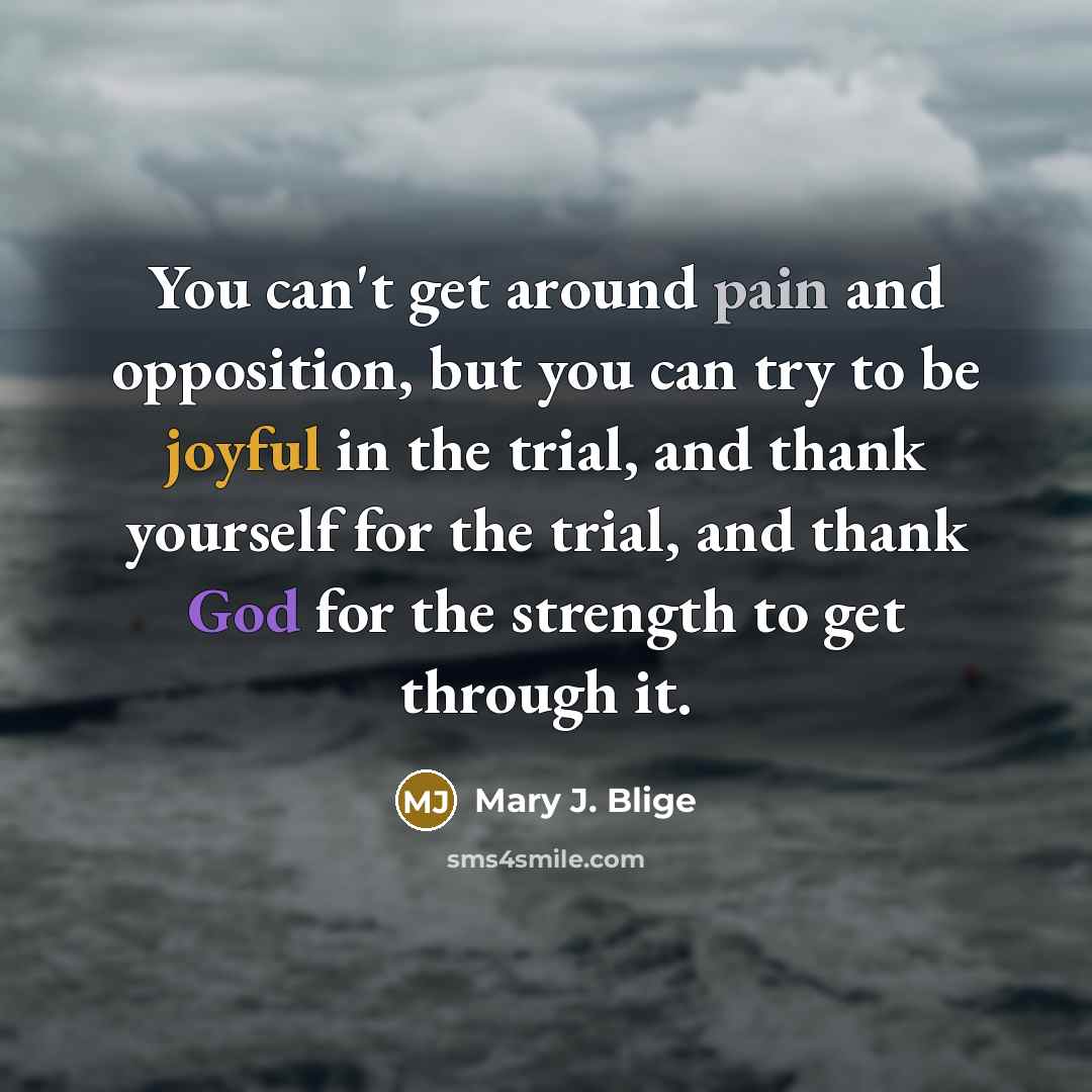 “You can't get around pain and opposition, but you can…” quote by Mary J. Blige