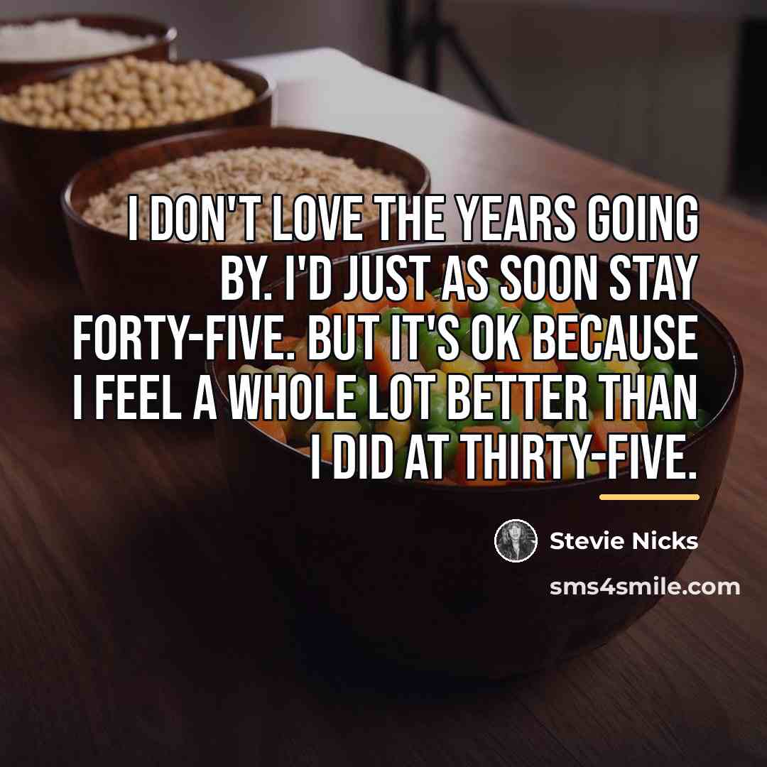 “I don't love the years going by. I'd just as…” quote by Stevie Nicks