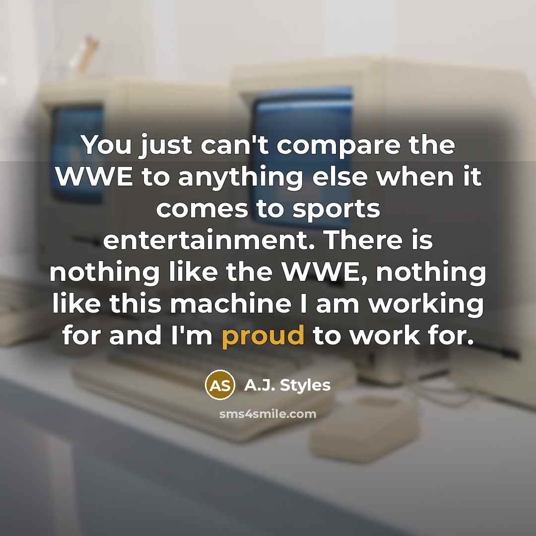 “You just can't compare the WWE to anything else when…” quote by A.J. Styles