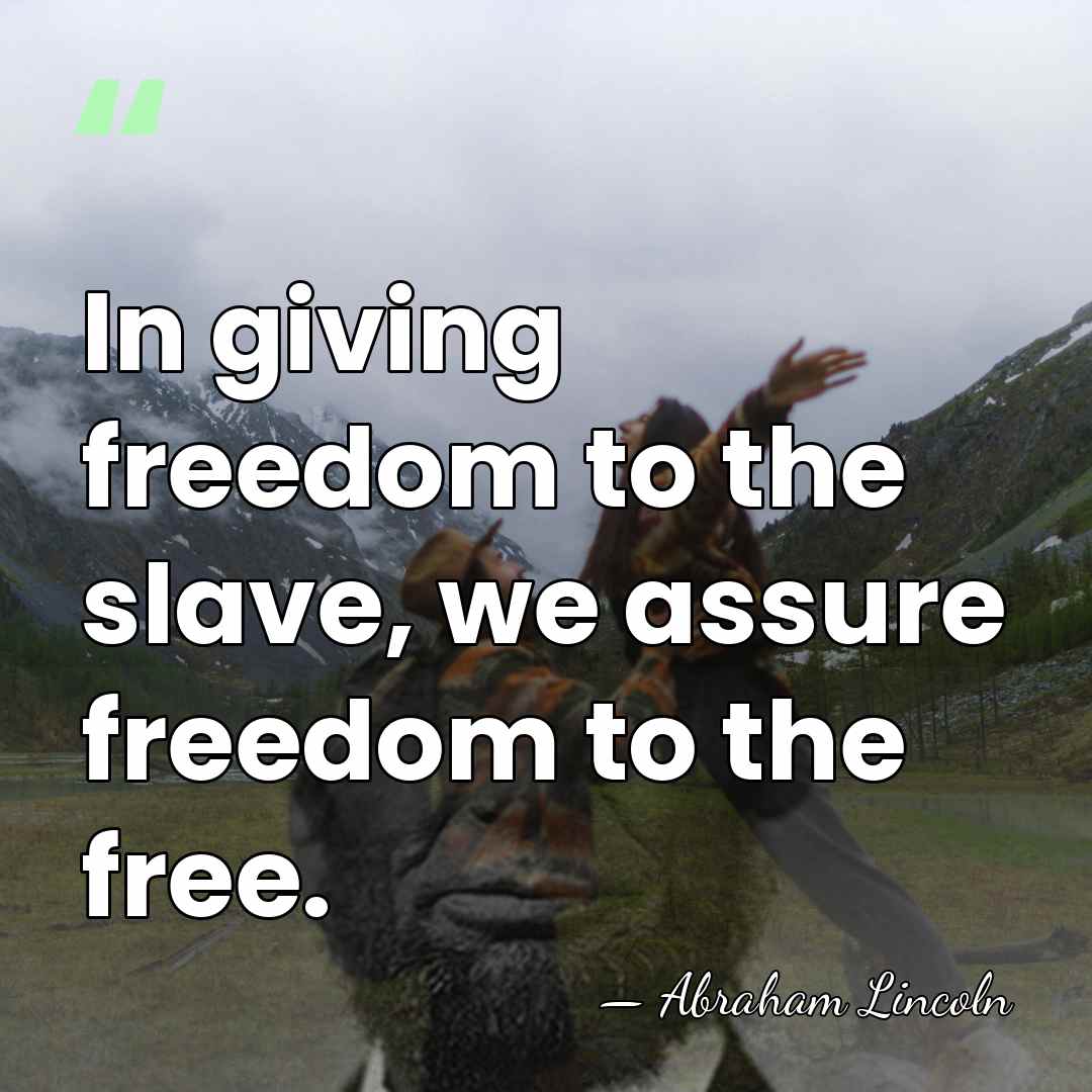 In giving freedom to the slave, we assure freedom to the free. - Abraham Lincoln
