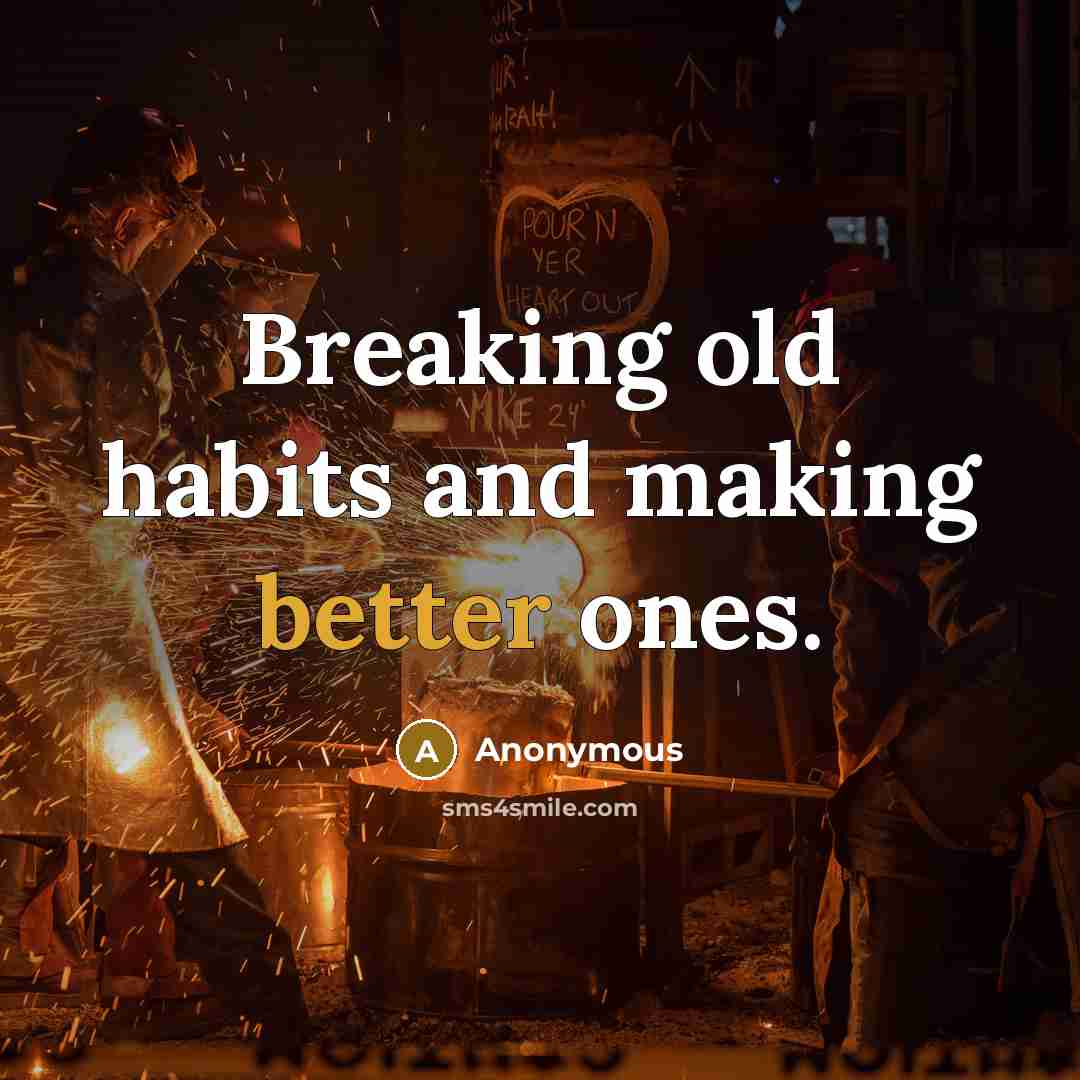 “Breaking old habits and making better ones.” quote by Anonymous