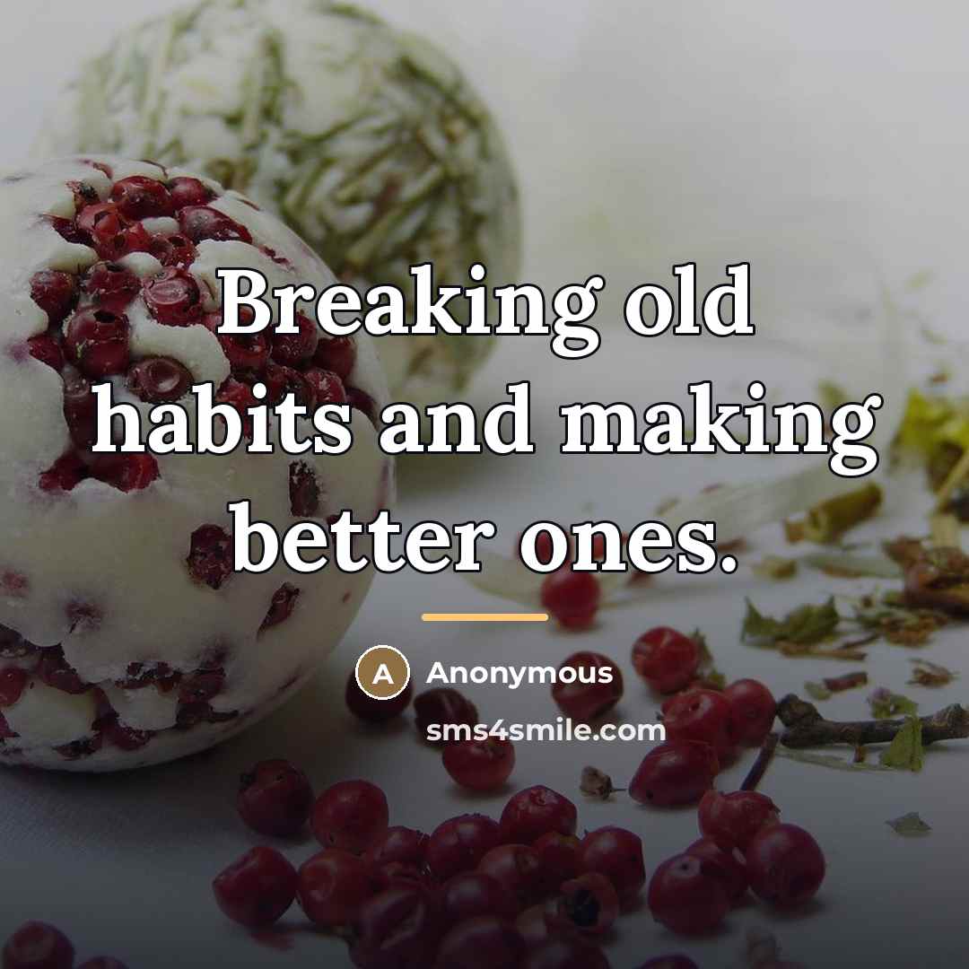 “Breaking old habits and making better ones.…” quote by Anonymous