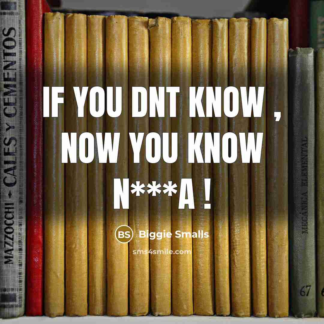 “If You Dnt Know , Now You Know N***a !…” quote by Biggie Smalls