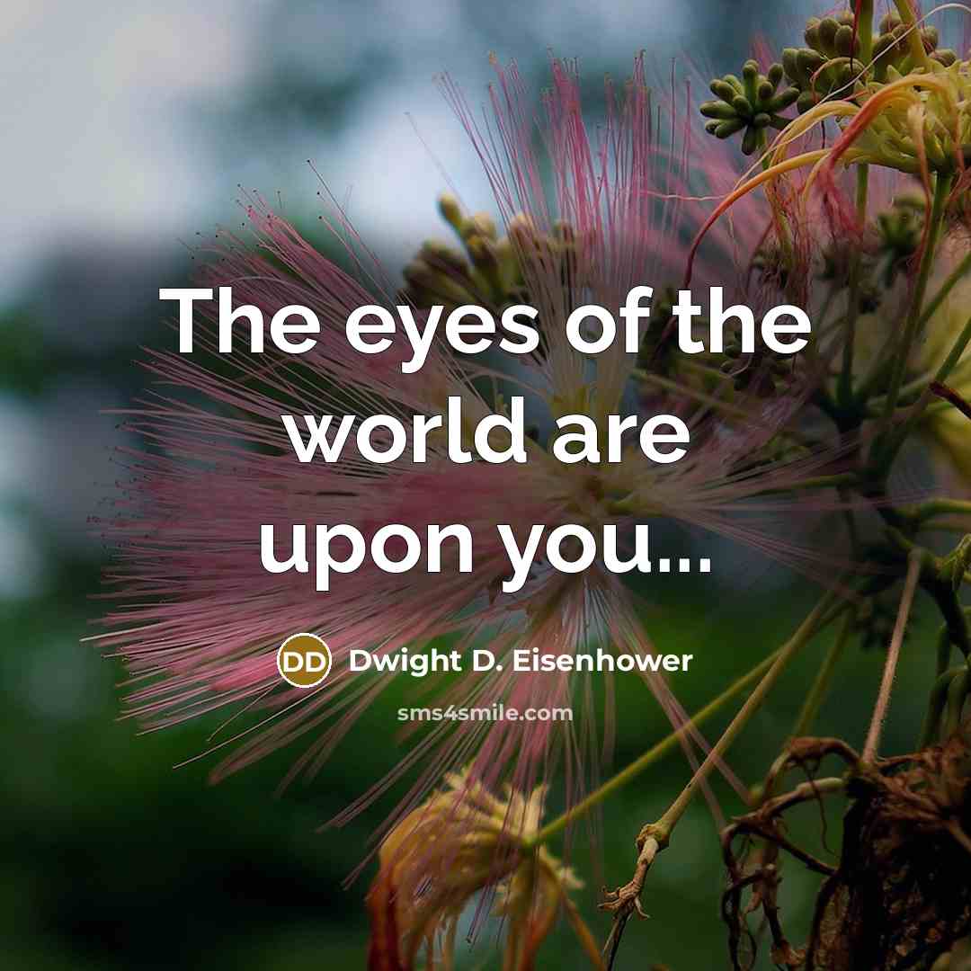 “The eyes of the world are upon you...…” quote by Dwight D. Eisenhower